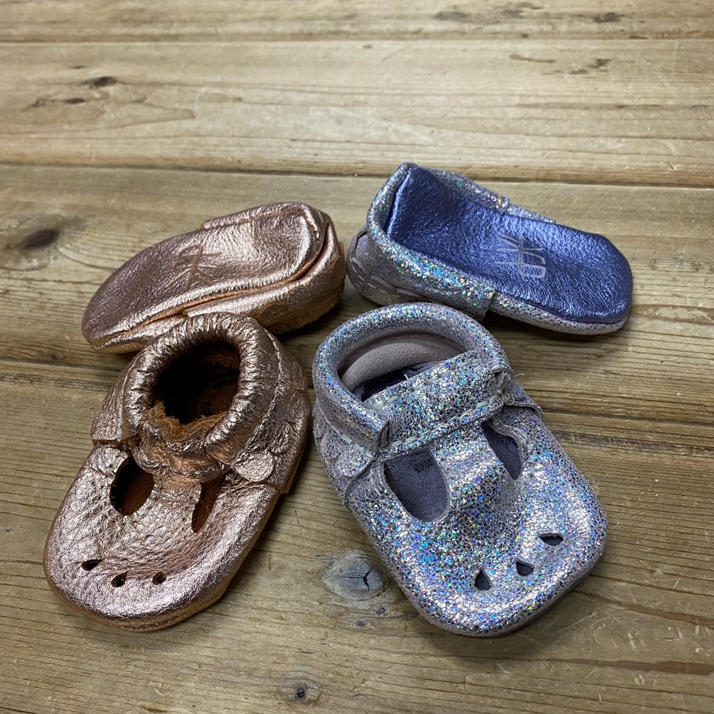 Freshly Picked Silver and Brown Moccasins with Soft Leather